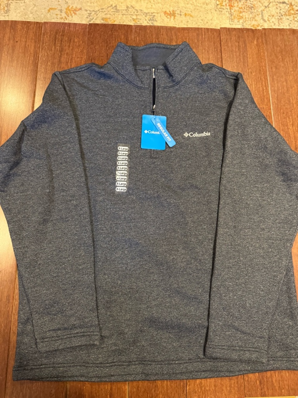 Columbia Heathered Navy Quarter-Zip Pullover